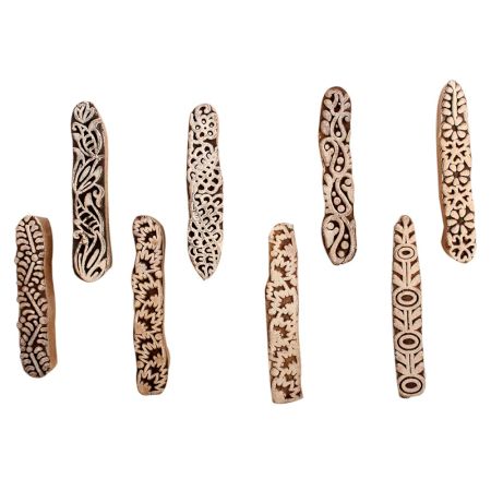 Set of 8 Piece New Mix Wooden Printing Block